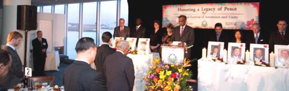 UPF Secretary-General Taj Hamad calls for a moment of silence