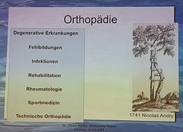 Ist mglicherweise ein Bild von Baum und Text Orthopdie Degenerative Erkrankungen Fehlbildungen Infektionen Rehabilitation Rheumatologie Sportmedizin Technische Orthopădie Dr.Ulnich-Moller Onthopadie Donau 1741 Nicolas Andry